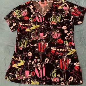 Halloween scrub top-Nightmare Before Christmas